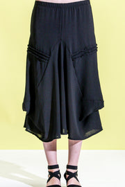 Cascade Circle Skirt - black