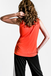 Cowl Neck Tank Top - coral