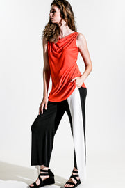 Cowl Neck Tank Top - coral