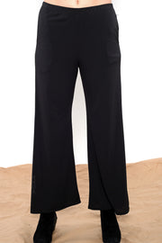 Khangura Long Black Pants. Bell Bottom Long Pants. Ultra Soft Jersey Knit Pull-On Comfy Panys USA-Made.