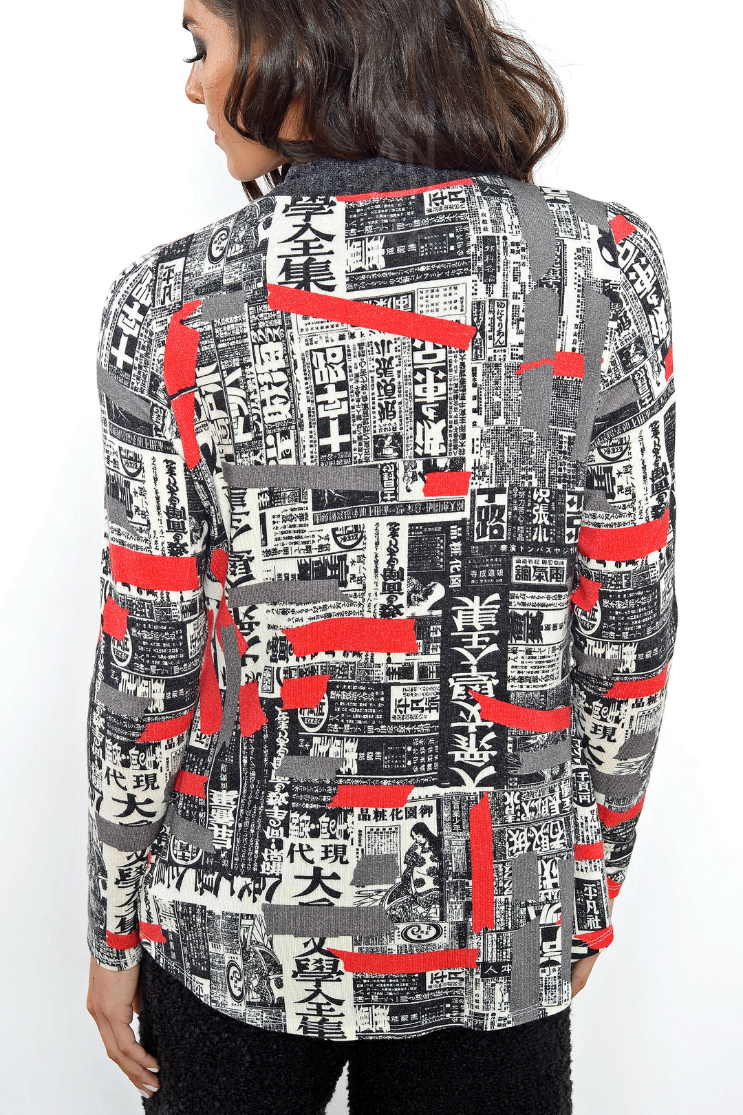 【BAON】Sokoru Collar Crop Cotton Jacket Khangura Shawl Collar Crop Jacket in Japanese Newspaper